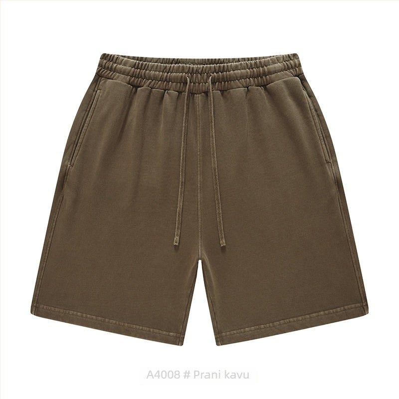 Unisex kratke hlače od pamuka, vezanje na vrhu, širok kroj, mikro-elastičnost, casual gradski stil za svakodnevnu upotrebu