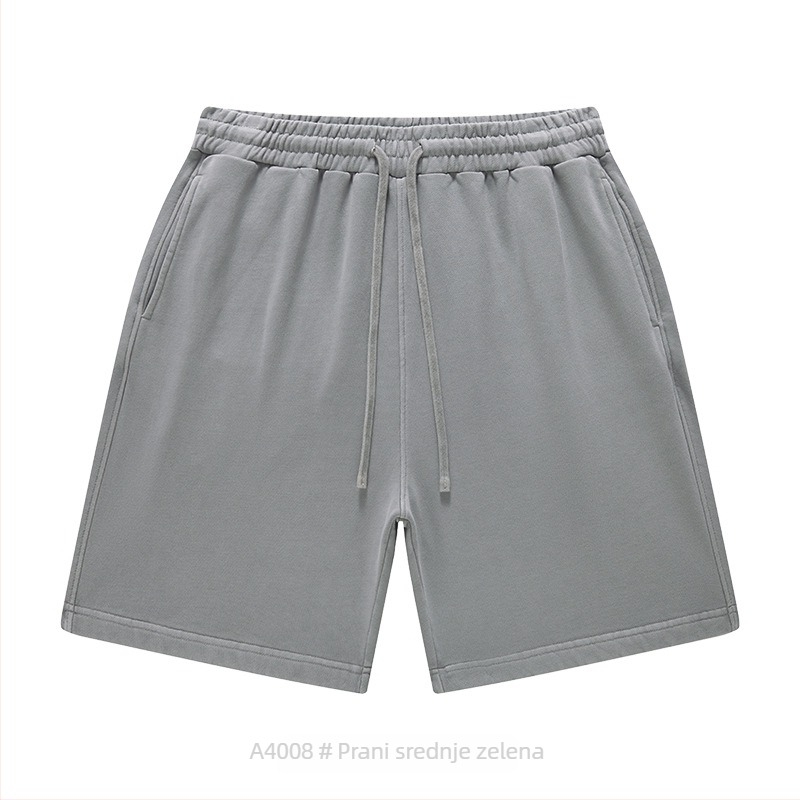 Unisex kratke hlače od pamuka, vezanje na vrhu, širok kroj, mikro-elastičnost, casual gradski stil za svakodnevnu upotrebu