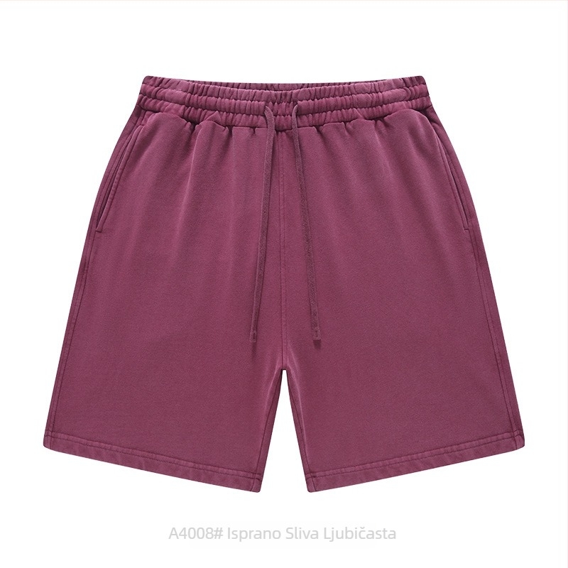 Unisex kratke hlače od pamuka, vezanje na vrhu, širok kroj, mikro-elastičnost, casual gradski stil za svakodnevnu upotrebu