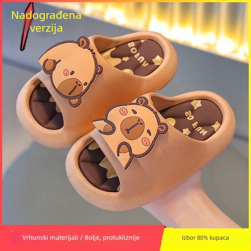 Dječje indoor papuče, unisex, PVC gornji dio i đon, karikatura uzorak, prozračne i protuklizne, ljeto 2025 izdanje.
