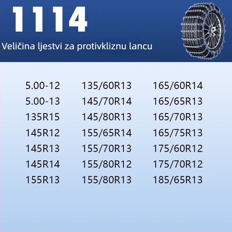 Čelični protuklizni snježni lanac – univerzalno za automobile, pickup vozila, SUV, kombije i terenska vozila