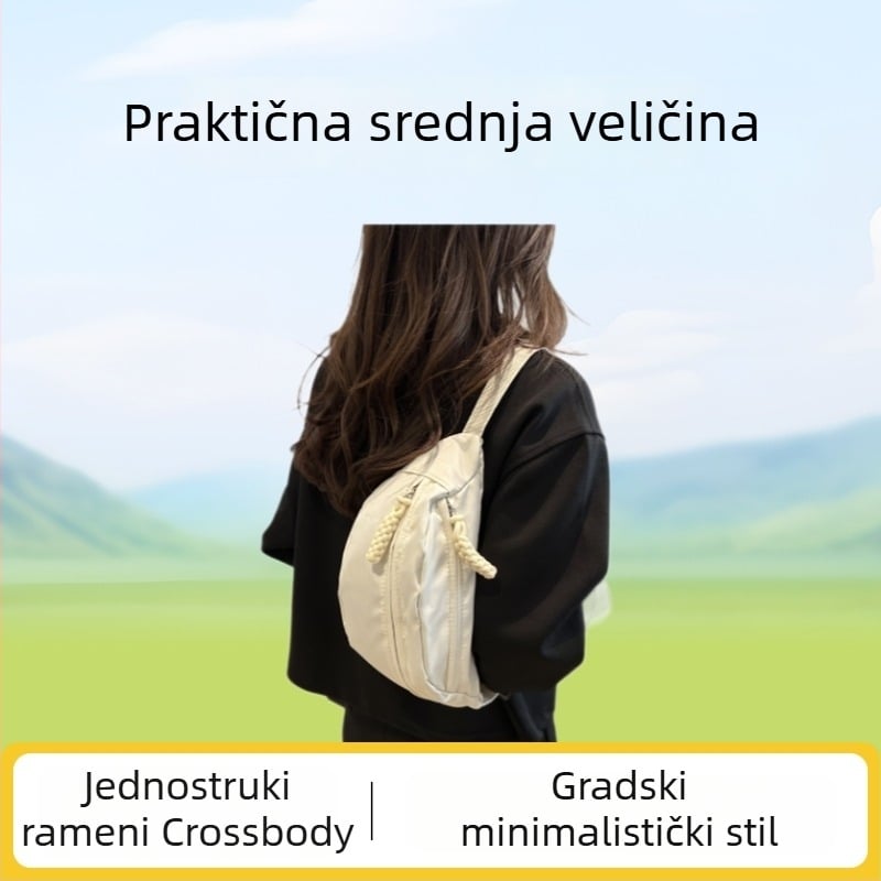 Crossbody Dumpling torba, urban stil jednostavnosti, Oxford platno, zip, proljeće 2025
