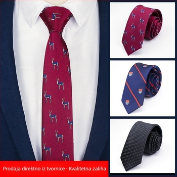 Muška kravata jacquard poliester-saten, karikatura životinja, stil strelice, podstava poliester