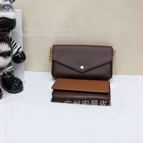 Ženska Monogram Lančana Crossbody Torba, Od Prave Kože, Horizontalni Kvadratni Oblik, Zatvarač, Unutarnja Džep za Telefon, Oxford Podstava