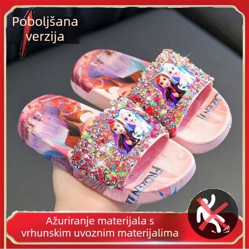 Dječje flip-flopice u princeskom stilu, EVA gornji dio i EVA potplat, protuklizne