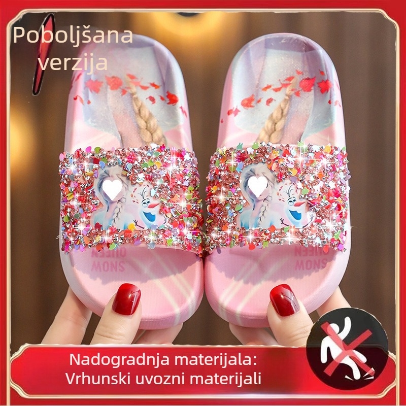 Dječje flip-flopice u princeskom stilu, EVA gornji dio i EVA potplat, protuklizne