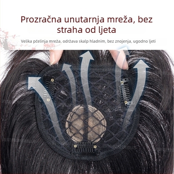 Ženska perika s bangsom, lagana, prava kosa, ravna, može se farbati
