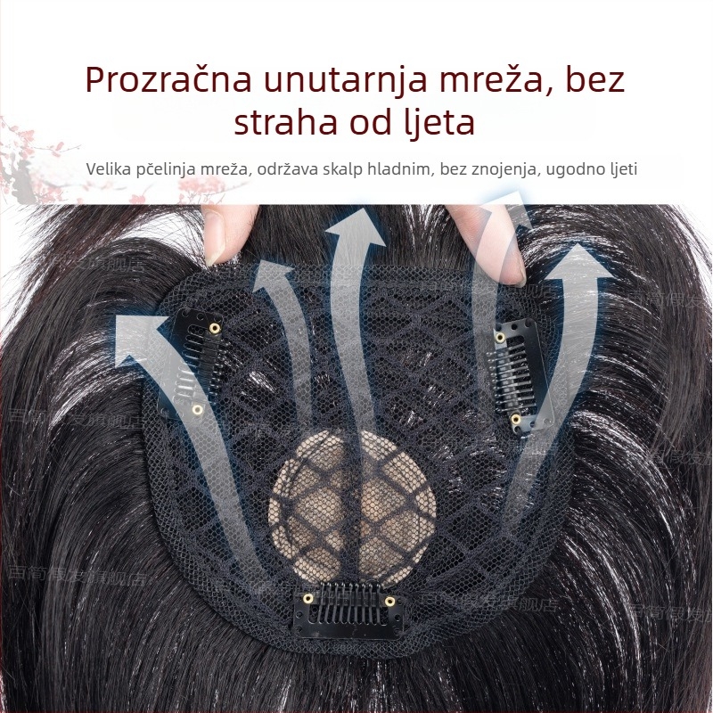 Ženska perika s bangsom, lagana, prava kosa, ravna, može se farbati