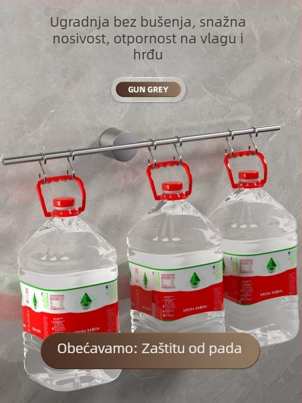 Zidni držač ručnika, jednopolni, Space aluminij, premaz sprejom plastika, nosivost 10 kg, 1 sloj