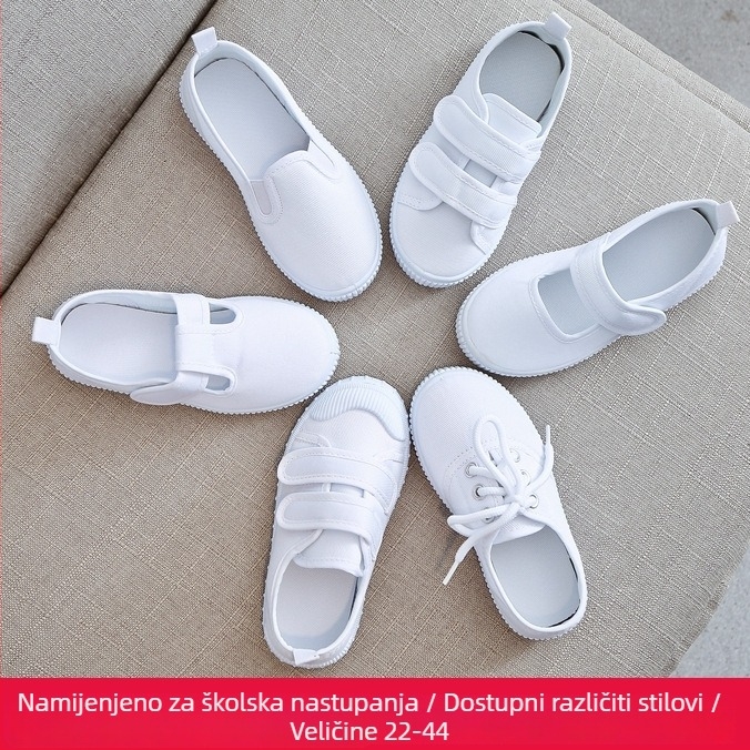 Dječje platnene tenisice s Velcro zatvaračem, platneni gornji dio, plastična đon, protuklizne i apsorpcija udaraca