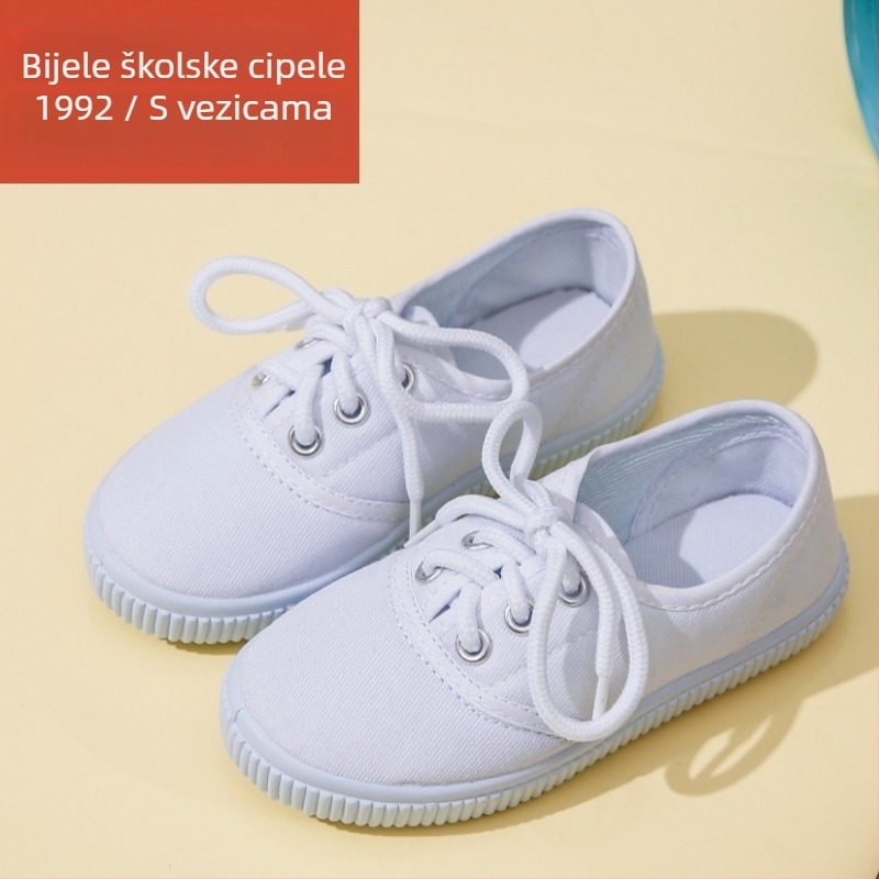Dječje platnene tenisice s Velcro zatvaračem, platneni gornji dio, plastična đon, protuklizne i apsorpcija udaraca