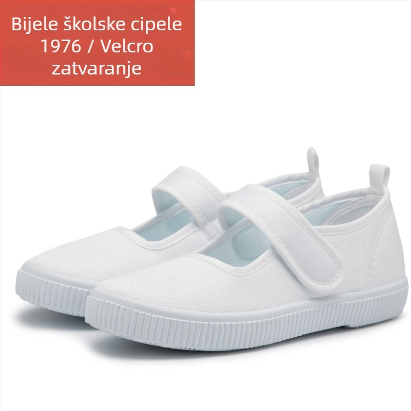 Dječje platnene tenisice s Velcro zatvaračem, platneni gornji dio, plastična đon, protuklizne i apsorpcija udaraca