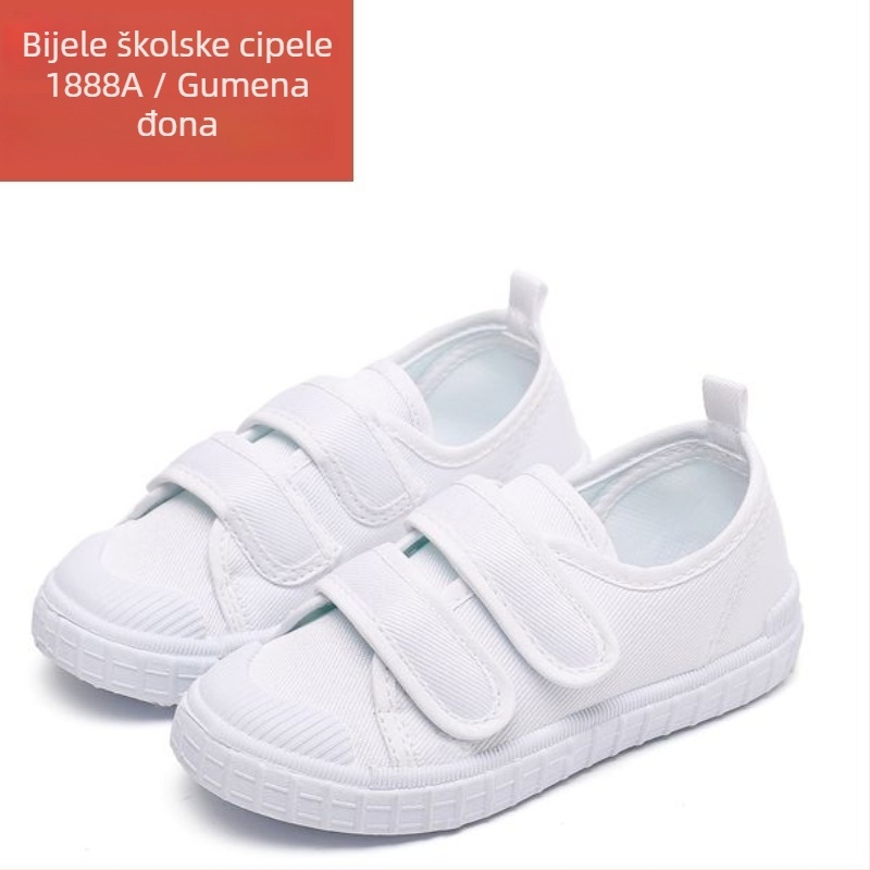 Dječje platnene tenisice s Velcro zatvaračem, platneni gornji dio, plastična đon, protuklizne i apsorpcija udaraca
