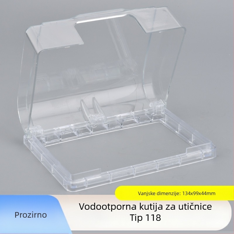 Ljepljiva vodootporna kutija za utičnice tipa 118, prošireni dvostruki utični otvor, kapak za podizanje za kupaonicu, pametni WC