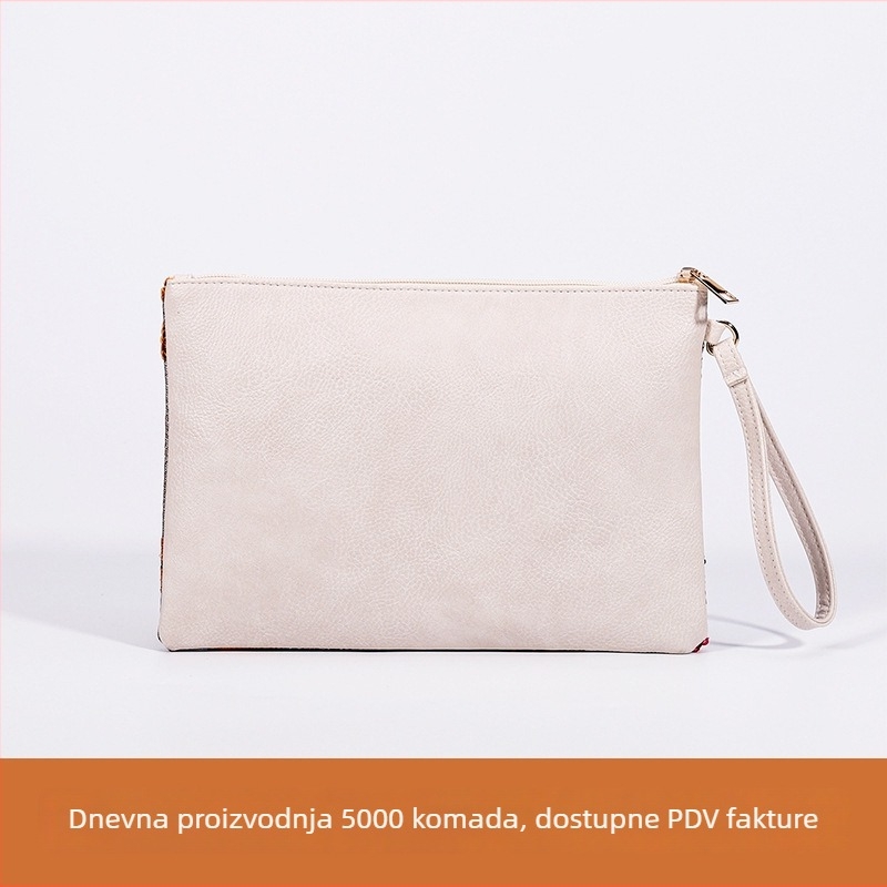 Clutch torba s PP+PU materijalom, podstava od poliestera, otvaranje na zip, unutarnja džep sa zipom