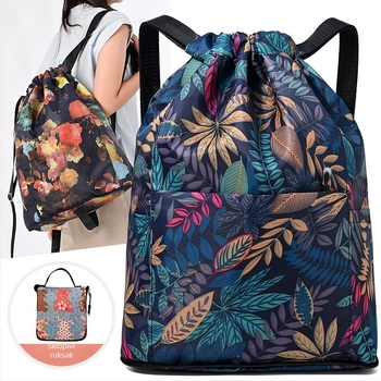 Ruksak s vezicama u gradskom stilu od Oxford tkanine, unutarnji džep na zip i poliester podstava, sklopiv za pohranu