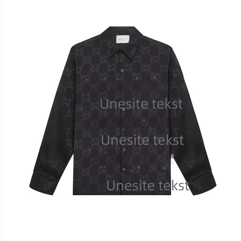 Košulja s dugim rukavima, potpuno printana i Velcro zatvarač, udoban kroj, ovratnik s reverom, izšivani detalji