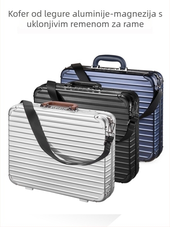 Poslovna aktovka za dokumente – metalna konstrukcija, prugasti uzorak, poliester podstava, vodootporna, protiv krađe (stil: poslovna elita)