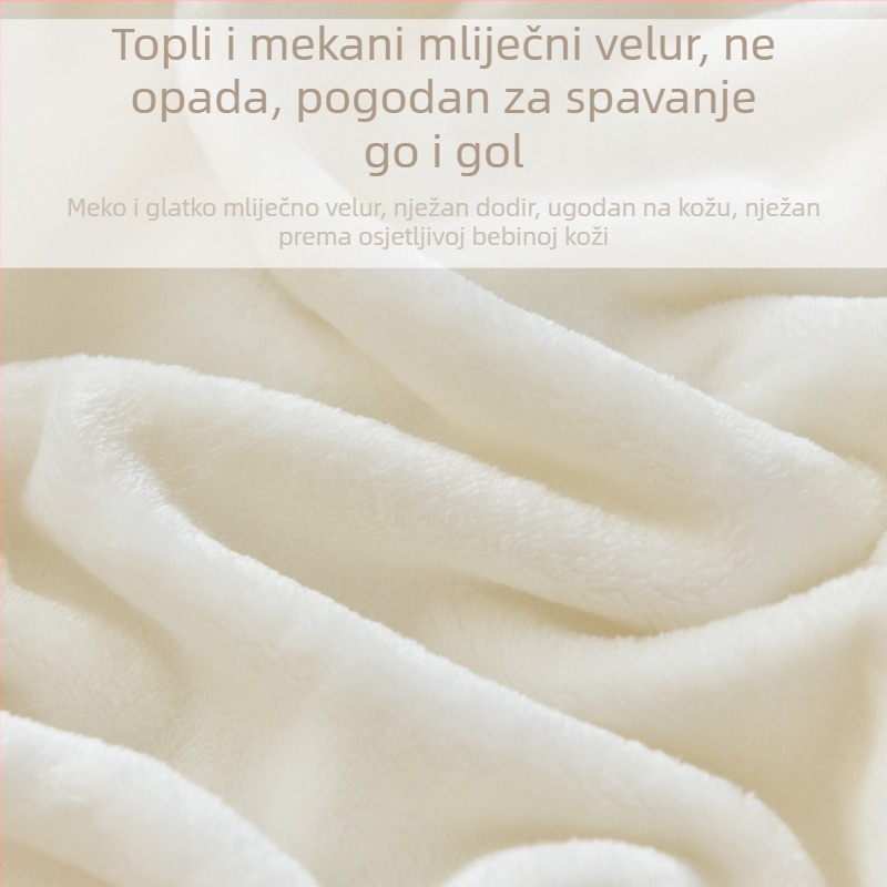 Dječja deka od mliječnog velura, INS stil, zimska upotreba, za novorođenčad i djecu do 6 godina, 300–500 g