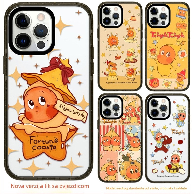 C+ brendirana futrola za iPhone 12–14 seriju sa zvjezdanim motivom, akril, UV ispis, magnetski, otporno na pad, prilagodljiva