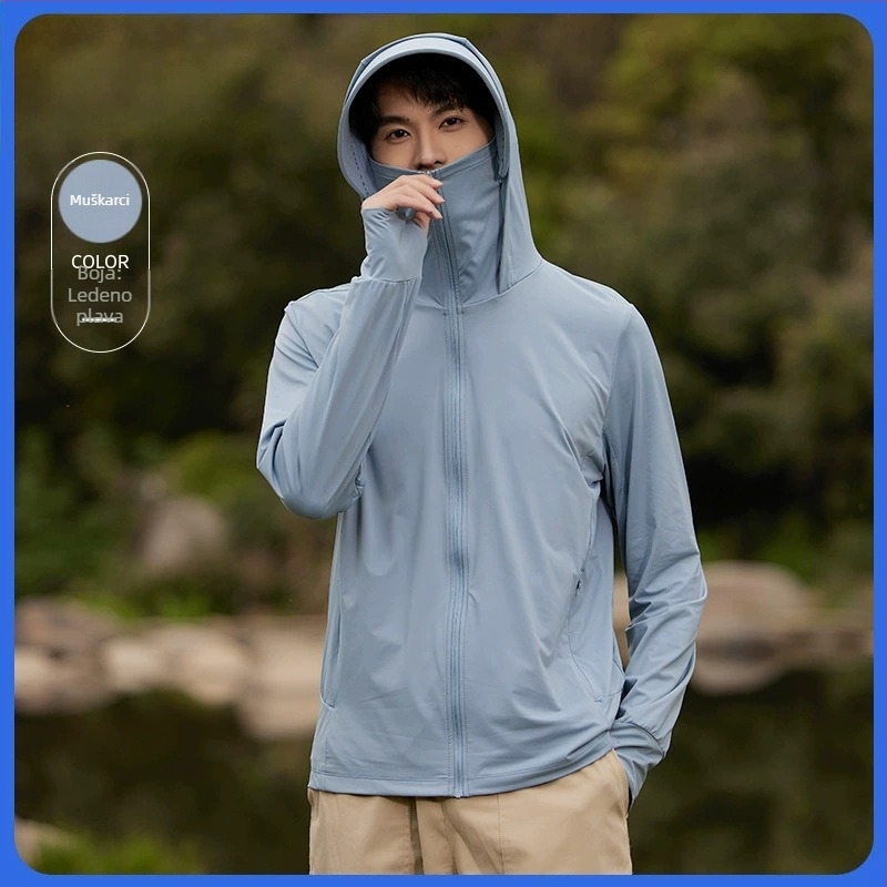 Ženska UV zaštita odjeća od najlona Ice Silk - UPF50+, dugi rukavi, prozračna, s rubom šešira, 80-90% najlon, <30% spandex, proljeće 2025