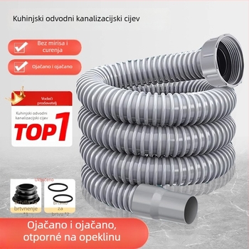 Caixuan PVC P-kružni odvod za kuhinjski sudoper, povlačni tip, moderni minimalistički stil