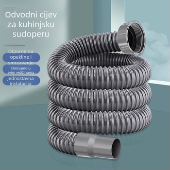 Caixuan PVC P-kružni odvod za kuhinjski sudoper, povlačni tip, moderni minimalistički stil