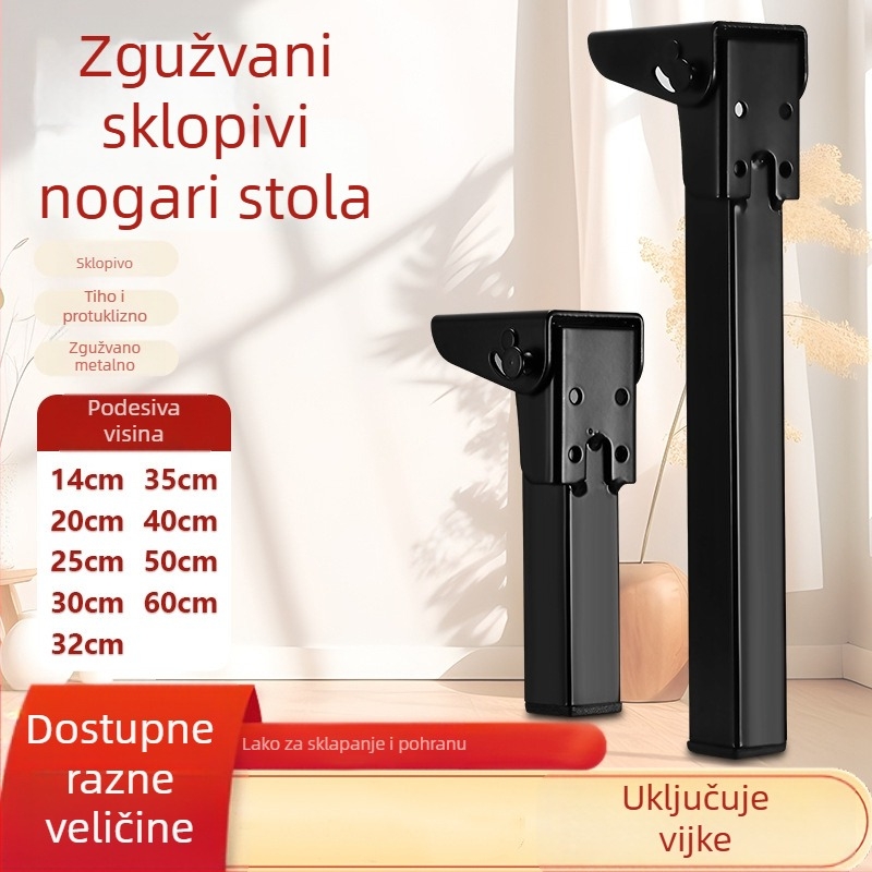 Sklopive metalne noge stola – moderan jednostavan dizajn, pogodne za uredske stolove, krevete i kamp stolove