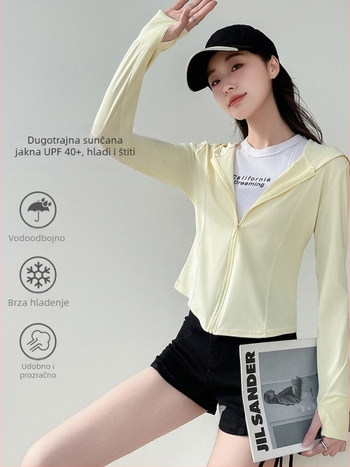 Ženska ice silk jakna za zaštitu od sunca, slim fit, UPF40+, duljina 50-65 cm, poliester 80-90% s elastanom