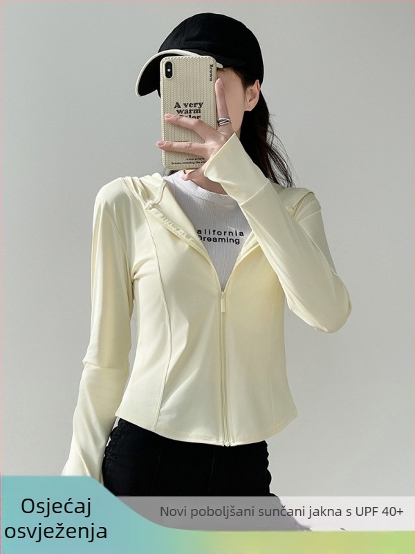 Ženska ice silk jakna za zaštitu od sunca, slim fit, UPF40+, duljina 50-65 cm, poliester 80-90% s elastanom