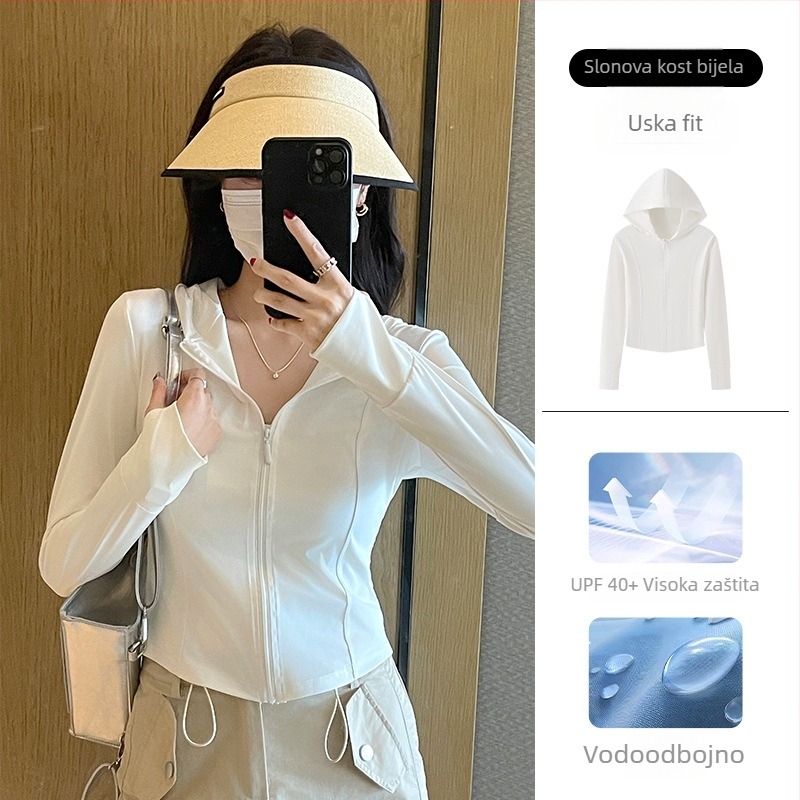 Ženska ice silk jakna za zaštitu od sunca, slim fit, UPF40+, duljina 50-65 cm, poliester 80-90% s elastanom