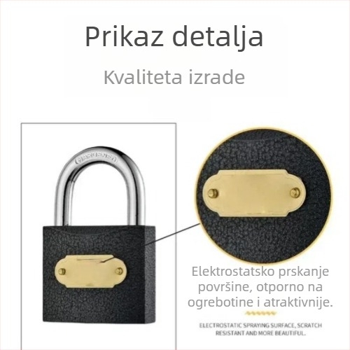 Sigurnosni katanc za ormar u studentskom domu, metalno tijelo, za vrata i brojilo, moderan minimalistički stil, ovlaštena privatna marka