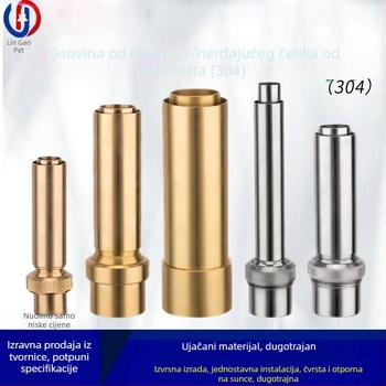 Suhi fontan za vrt od mjedi i nehrđajućeg čelika, Jade stup, za vodeni krajolik i ribnjak, mlaz s jednim otvorom