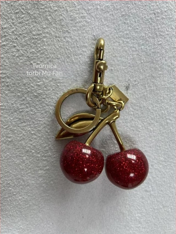 Breloc za torbicu s motivom trešnje, smola, dekorativni dodatak, stil miješanih estetika, proljeće 2025 (Materijal: Smola; Vzor: Voće; Funkcija: Dekoracija; Stil: Miješani estetike; Godina izlaska: Proljeće 2025)