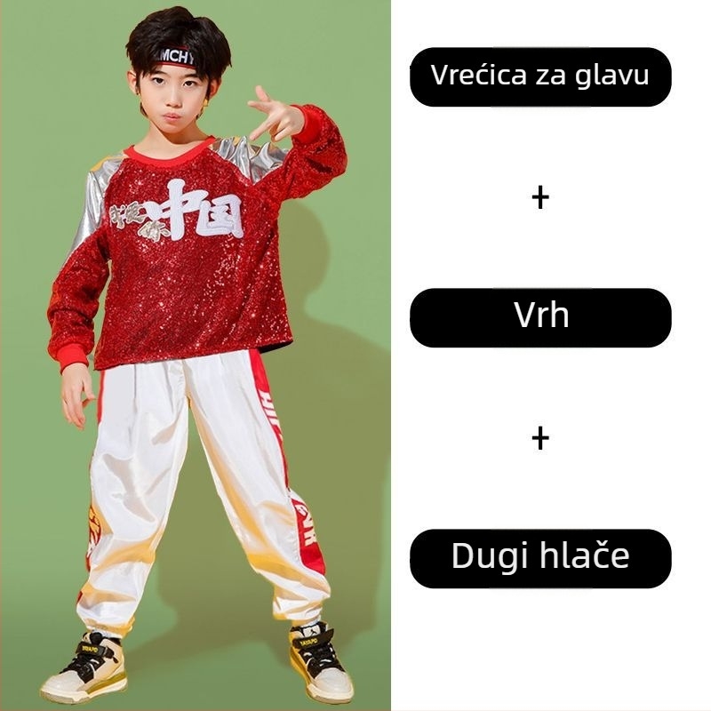 Unisex dječji kostim za ulični ples – Plain Cloth materijal, proljeće 2025 izdanje, oznaka na vratu, marka Lixian Strength Factory
