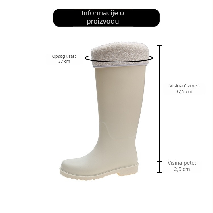 Ženske PVC čizme za kišu - visok gornji dio, PVC vrh, niski pet 1–3 cm (za sve sezone)