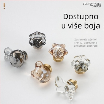 Kristalna ručka ormarića – cinkovo-legura i kristal, pristupačan luksuz, pogodna za ormare, ormare za cipele i ladice (model Stars plum butterfly rabbit).