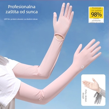Najlon rukavi za zaštitu od sunca za žene, prozračne i osvježavajuće, UV zaštita, protuklizne, kompatibilne s dodirnim zaslonom, za vožnju na otvorenom