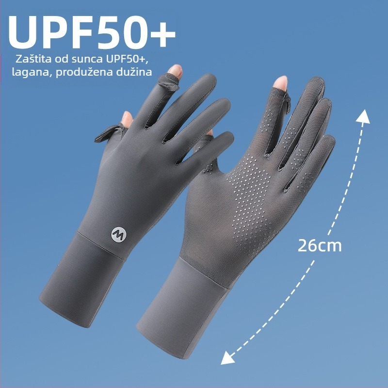 Najlon rukavi za zaštitu od sunca za žene, prozračne i osvježavajuće, UV zaštita, protuklizne, kompatibilne s dodirnim zaslonom, za vožnju na otvorenom