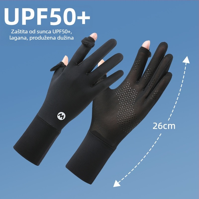 Najlon rukavi za zaštitu od sunca za žene, prozračne i osvježavajuće, UV zaštita, protuklizne, kompatibilne s dodirnim zaslonom, za vožnju na otvorenom