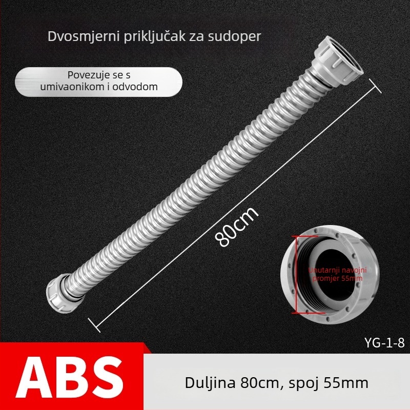 Kuhinjski odvodni kanal s dvostrukim spojem, ABS materijal, S-oblik, Flip plate tip, Hong Ying brend
