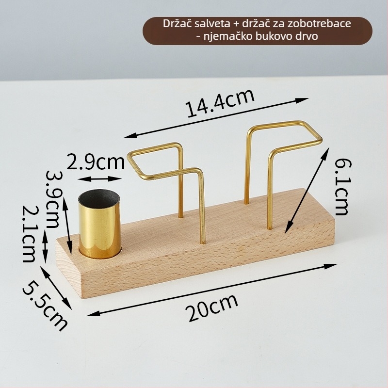 Držač salveta od drva za restorane i kafiće – vertikalni stolni dizajn, kvadratni izgled (Materijal: Drvo; Obrada površine: Poliranje; Izgled: Kvadratni; Brend: Lujiang; Stil: Drugo)