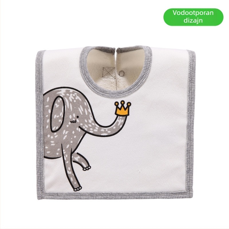 Baby salveta-lančic za brisanje sline s pamukom na površini, vodootporni srednji sloj i donji terry materijal, unisex, za bebe i djecu od 1 do 3 godine