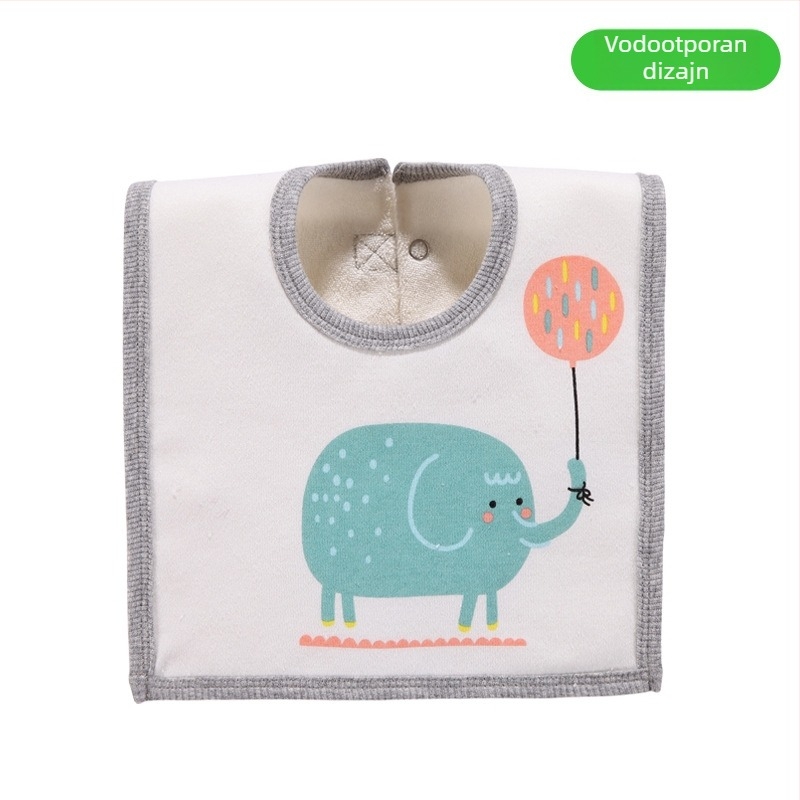 Baby salveta-lančic za brisanje sline s pamukom na površini, vodootporni srednji sloj i donji terry materijal, unisex, za bebe i djecu od 1 do 3 godine