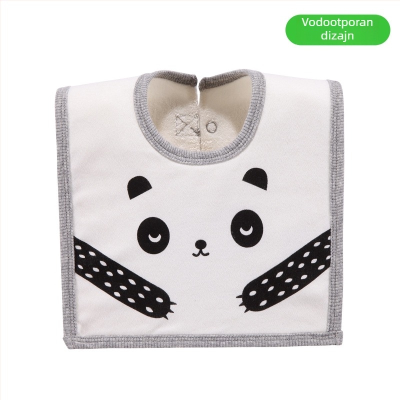 Baby salveta-lančic za brisanje sline s pamukom na površini, vodootporni srednji sloj i donji terry materijal, unisex, za bebe i djecu od 1 do 3 godine