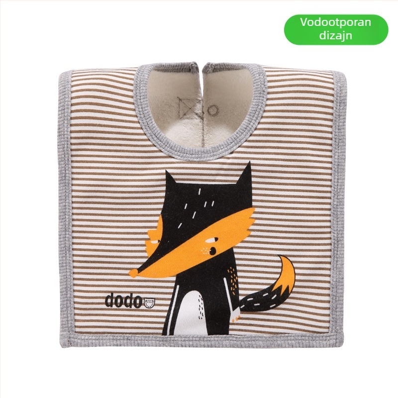 Baby salveta-lančic za brisanje sline s pamukom na površini, vodootporni srednji sloj i donji terry materijal, unisex, za bebe i djecu od 1 do 3 godine