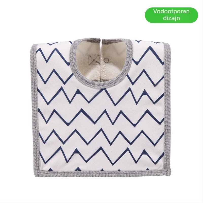 Baby salveta-lančic za brisanje sline s pamukom na površini, vodootporni srednji sloj i donji terry materijal, unisex, za bebe i djecu od 1 do 3 godine