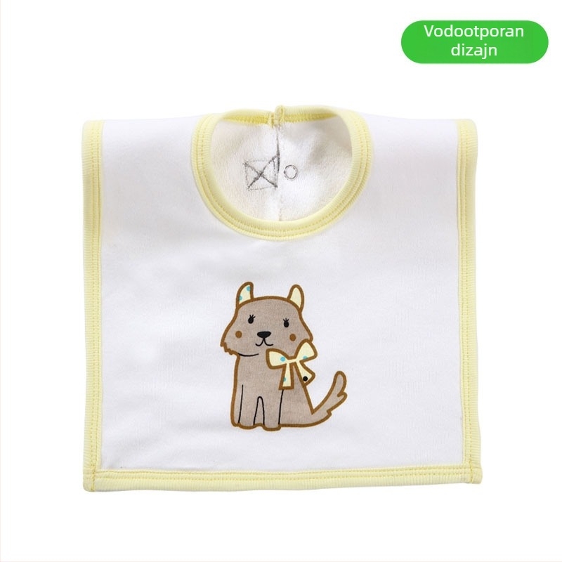 Baby salveta-lančic za brisanje sline s pamukom na površini, vodootporni srednji sloj i donji terry materijal, unisex, za bebe i djecu od 1 do 3 godine