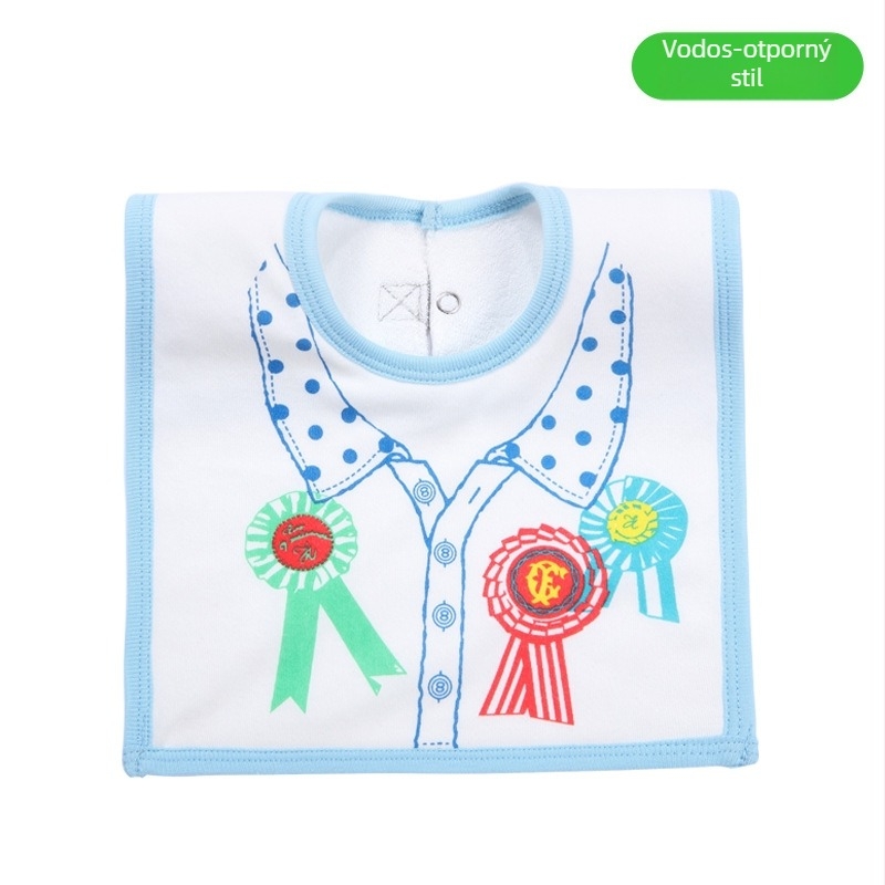 Baby salveta-lančic za brisanje sline s pamukom na površini, vodootporni srednji sloj i donji terry materijal, unisex, za bebe i djecu od 1 do 3 godine