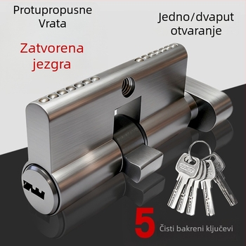 Meden cilindar brave za unutarnja vrata i protu-krađu vrata, univerzalni cilindar za termo-razdvojena aluminijsko-plastična vrata, europski standard